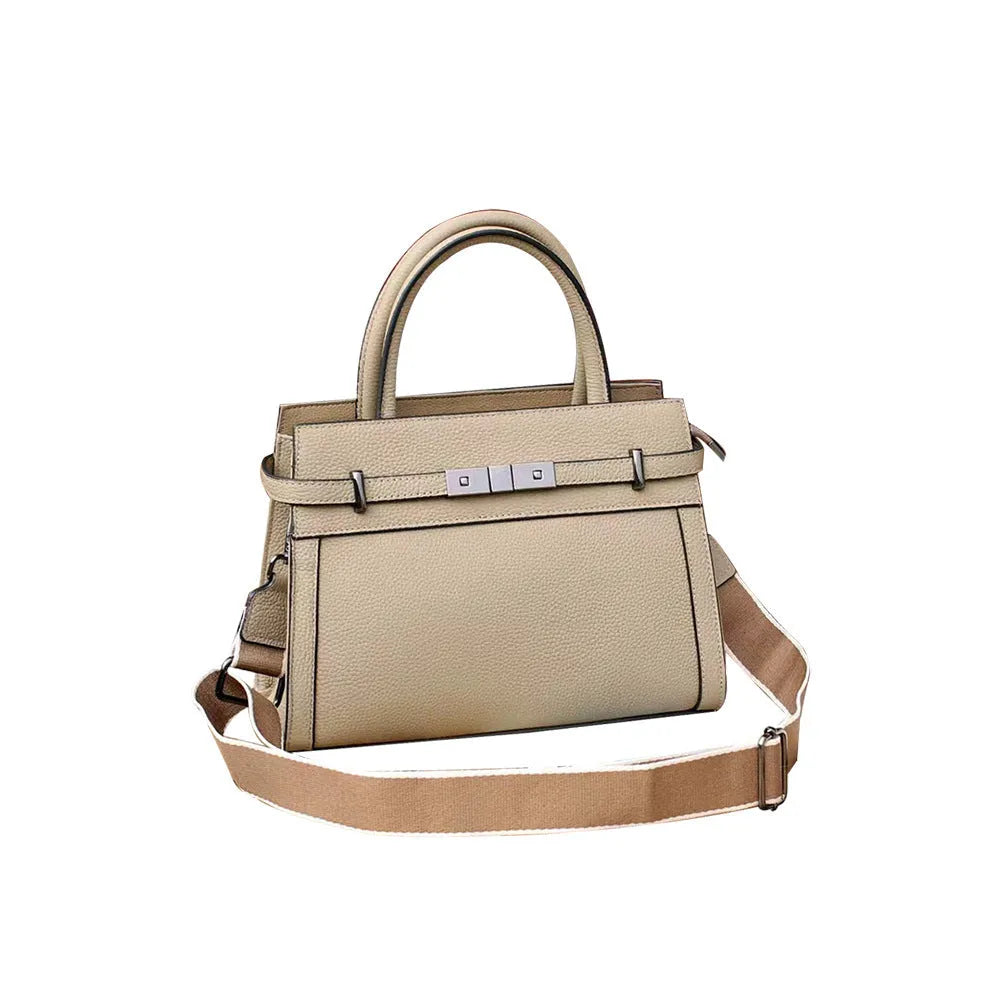 Small square genuine leather shoulder bag with zip compartments in almond green colour