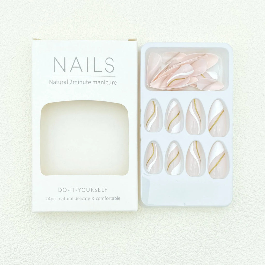Golden Lines wearable nail stickers with plaid pattern in JF0518 jelly glue colour