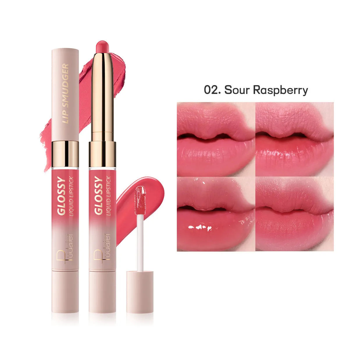 Double-headed lipstick compact with matte finish in 10 colour options