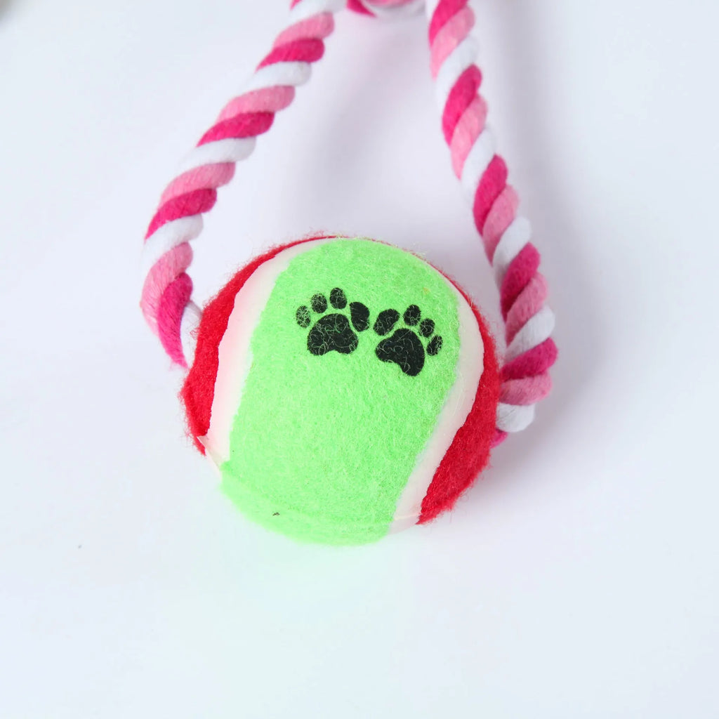 38cm red and white cotton rope dog toy for medium to large breeds
