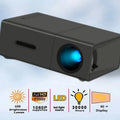 M100 mini LED home projector in black or white showing 100-inch projection capability