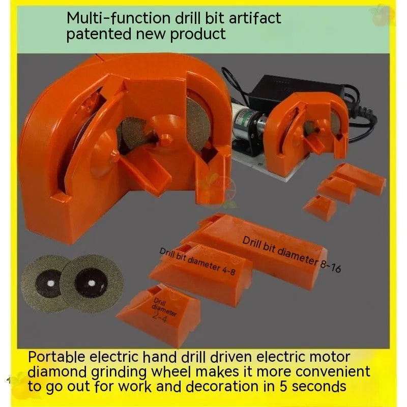 Orange and black portable sanders with replacement grinding wheels, each 30 cm long.