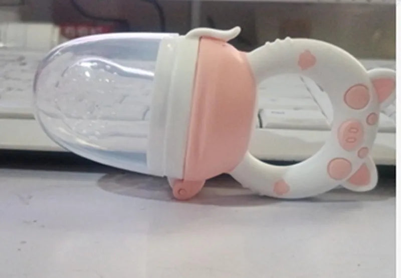 Blue, green, and pink silicone baby teethers showing both single and triple mouthpiece style options.
