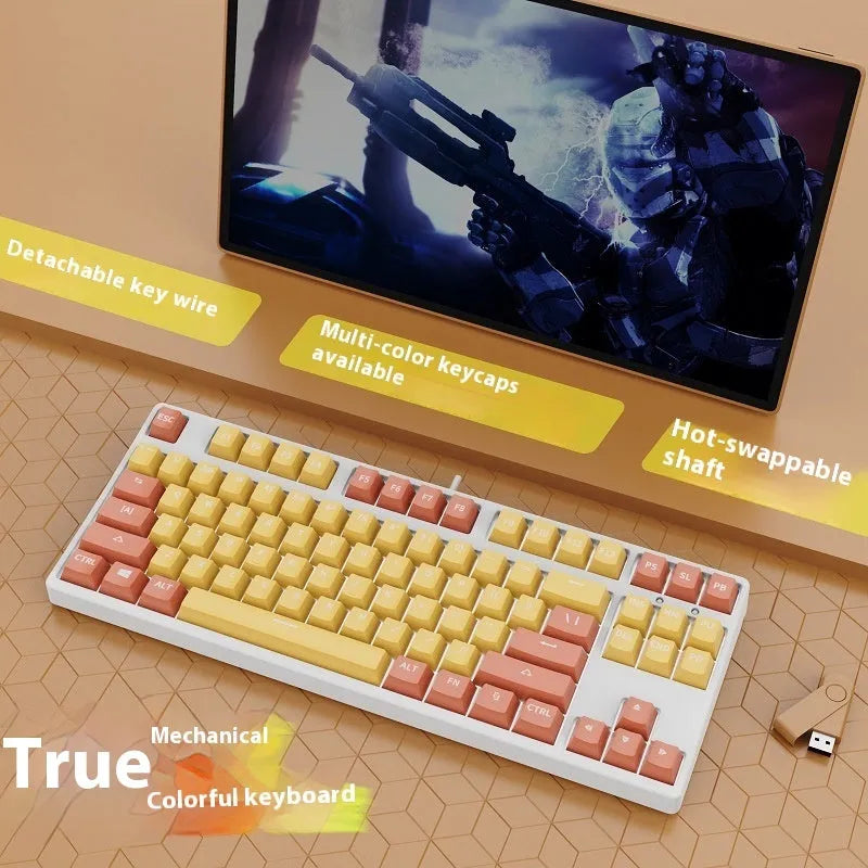 87-key mechanical keyboard with two-tone colour options and hot-plug switch capability