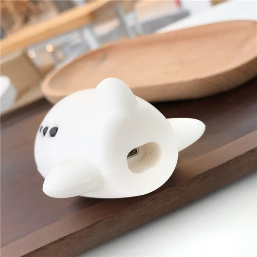 Cartoon airplane themed silicone flip case for Apple AirPods 1 and 2 with a metal carrying hook attached.