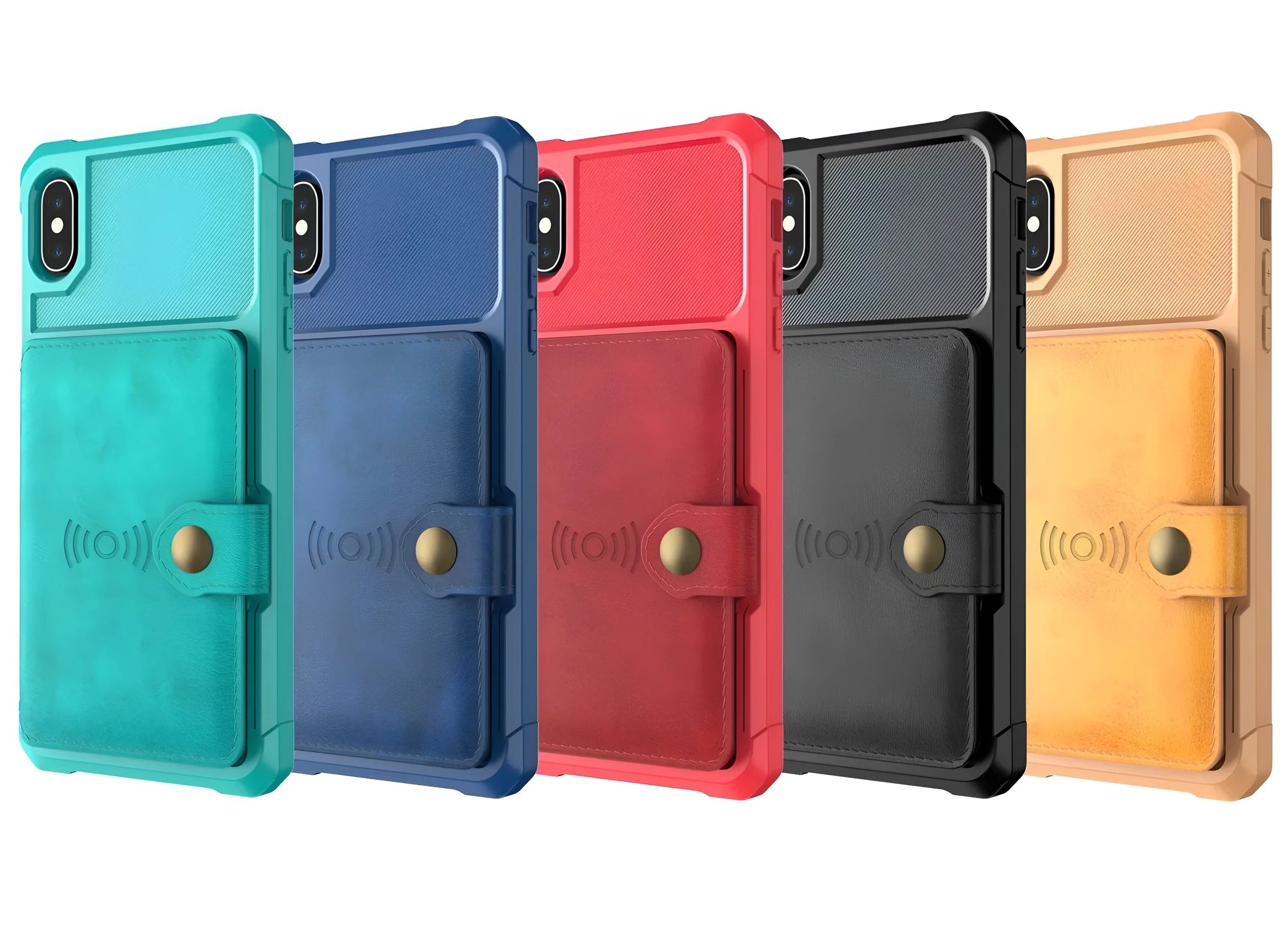 Geometric pattern PU leather mobile phone case in five colours for iPhone and Samsung models