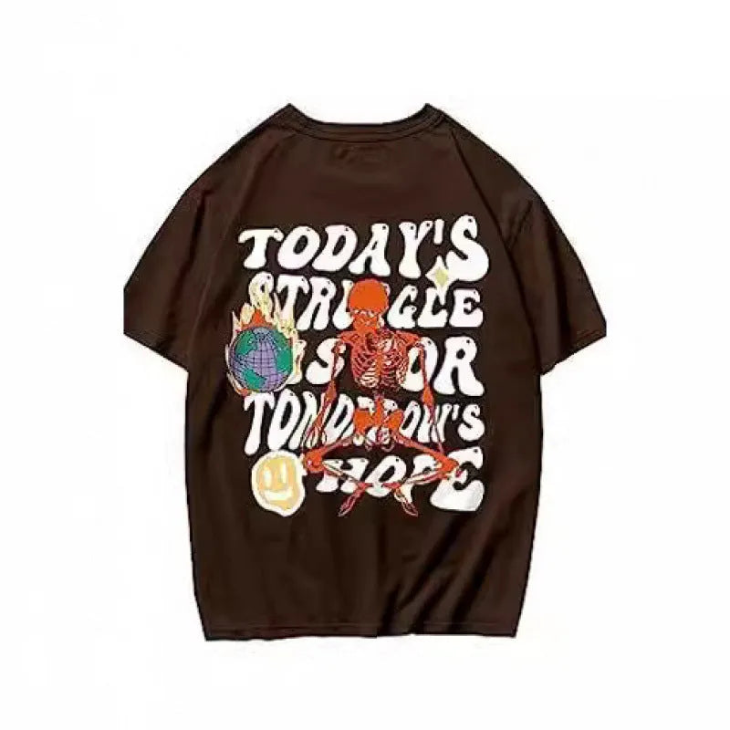 Men's digitally printed short-sleeved sports T-shirt in polyester flat mop cloth, showing graphic pattern detail