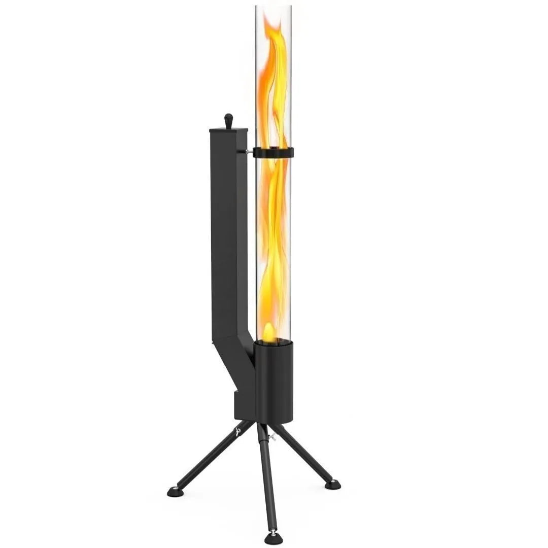 Vertical iron wood burning rocket furnace heating stove for courtyard outdoor heating