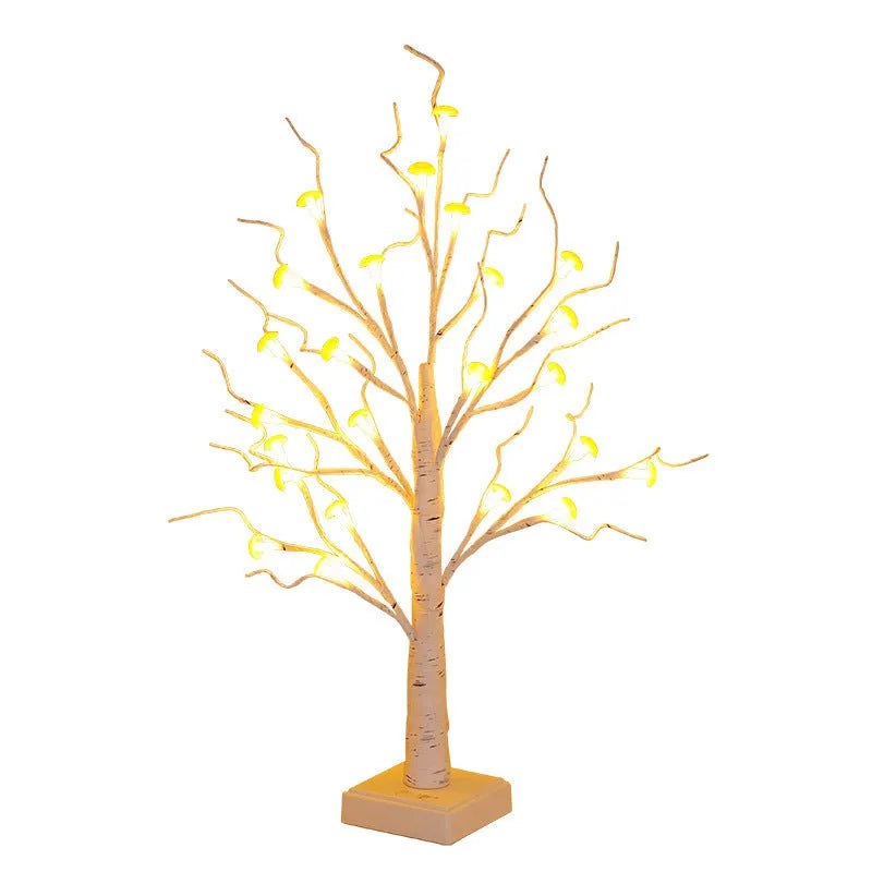 60cm tall mushroom tree LED lamp with 24 detachable flowers and warm light