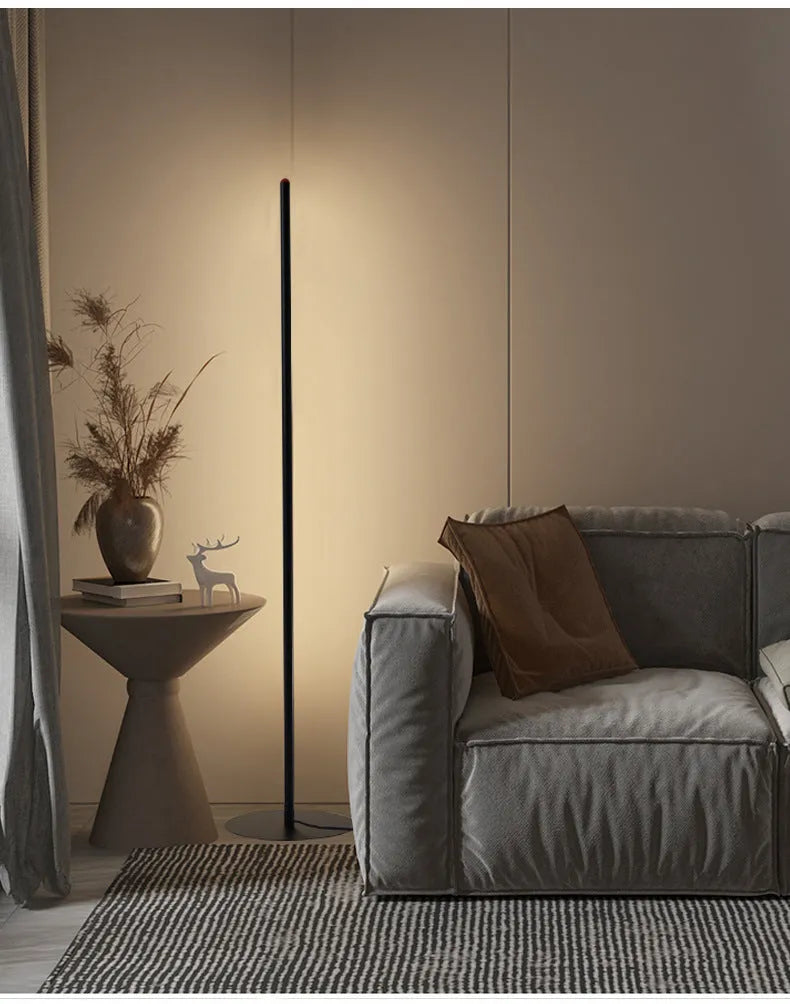Vertical aluminium alloy floor lamp in modern simplicity style with three height options