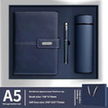 A5 notebook with PU leather cover in various colours including black, red, green, blue, and orange