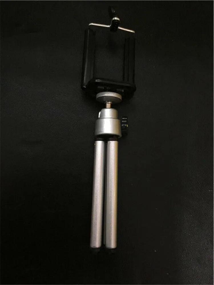 Black and silver desktop phone holder with two-section bracket design