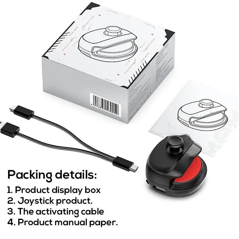 Black USB gaming joystick controller with compact 8.8cm square design showing directional buttons and connection port