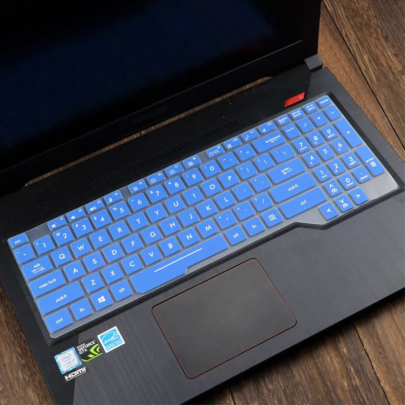 ASUS Flight laptop keyboard protective silicone cover in translucent mint colour showing anti-glare matte finish