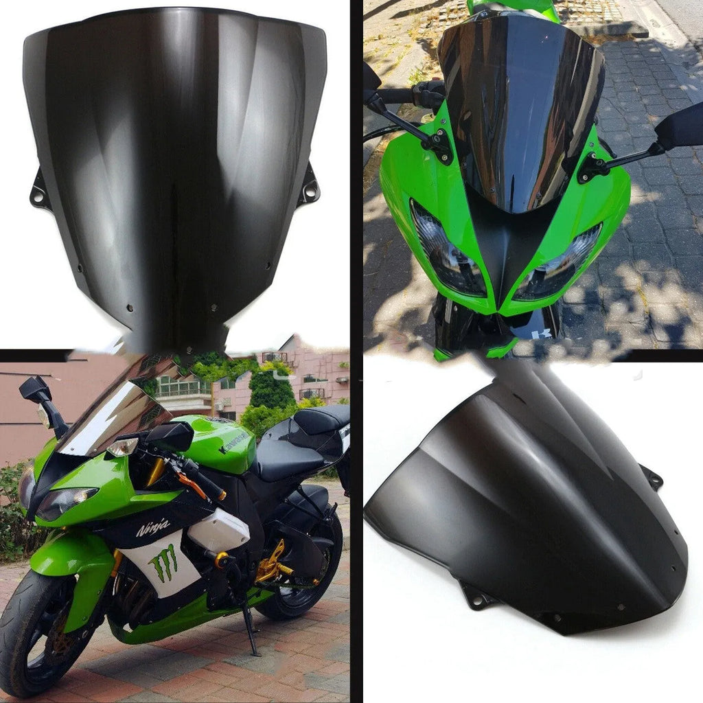 Motorcycle windscreen for Kawasaki ZX-6R and ZX-10R in blue and brown options
