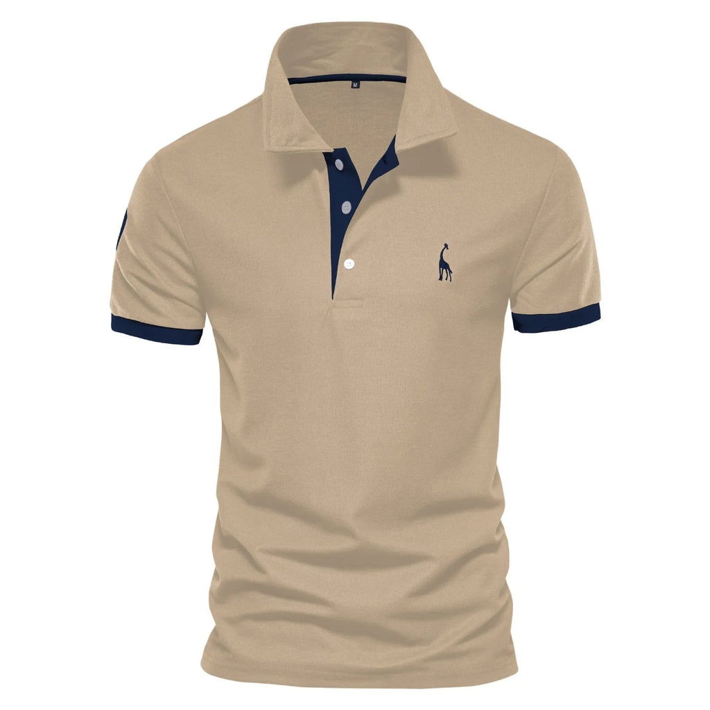 Men's slim fit short sleeve t-shirt with deer embroidery on chest, available in multiple colours.