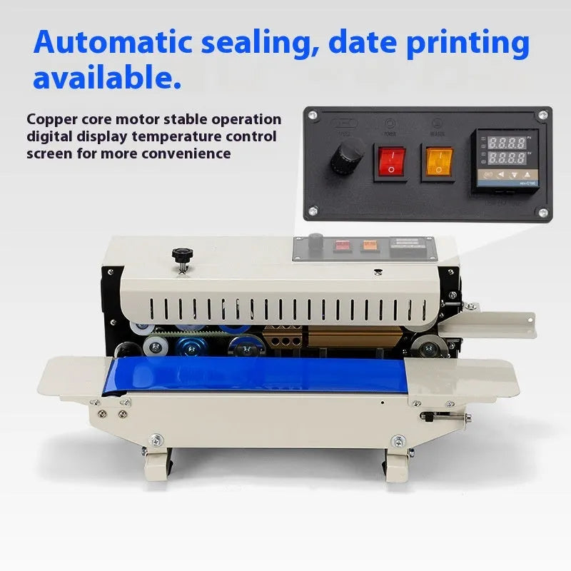 Compact L1 model steel seal manual can sealer machine for printing dates on lids.