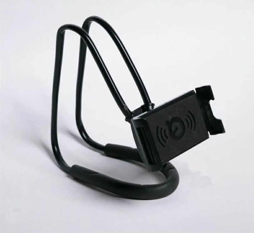 White 360-degree rotating universal smartphone holder on a table