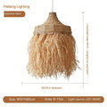 Retro style woven willow chandelier light with 50cm diameter