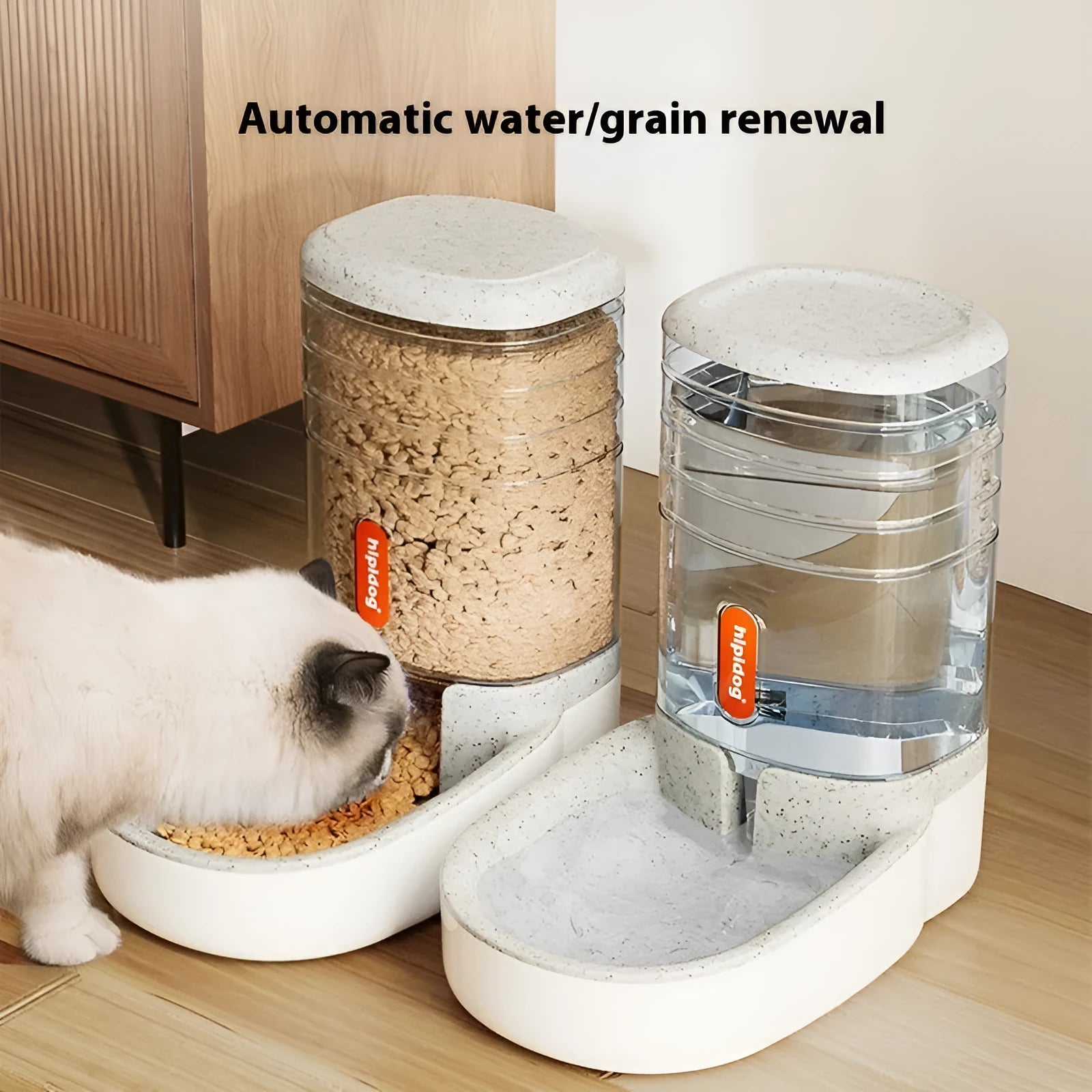 Automatic pet drinker with 3.8L capacity in blue, green, grey, or pink colour options