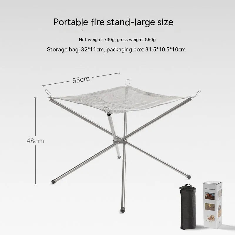 Stainless steel barbecue grill net in silver, shown in large and medium size options for outdoor use.