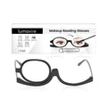 Makeup reading glasses with PC frame and AC lenses for presbyopia assistance during cosmetic application