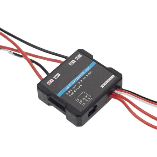 Miniature 40A brushed electric speed controller for RC models with climbing mode operation