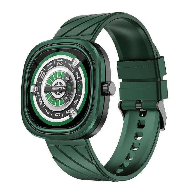 Bluetooth smart bracelet sports watch with TFT touch screen and silicone wristband in pink, black, or green colours