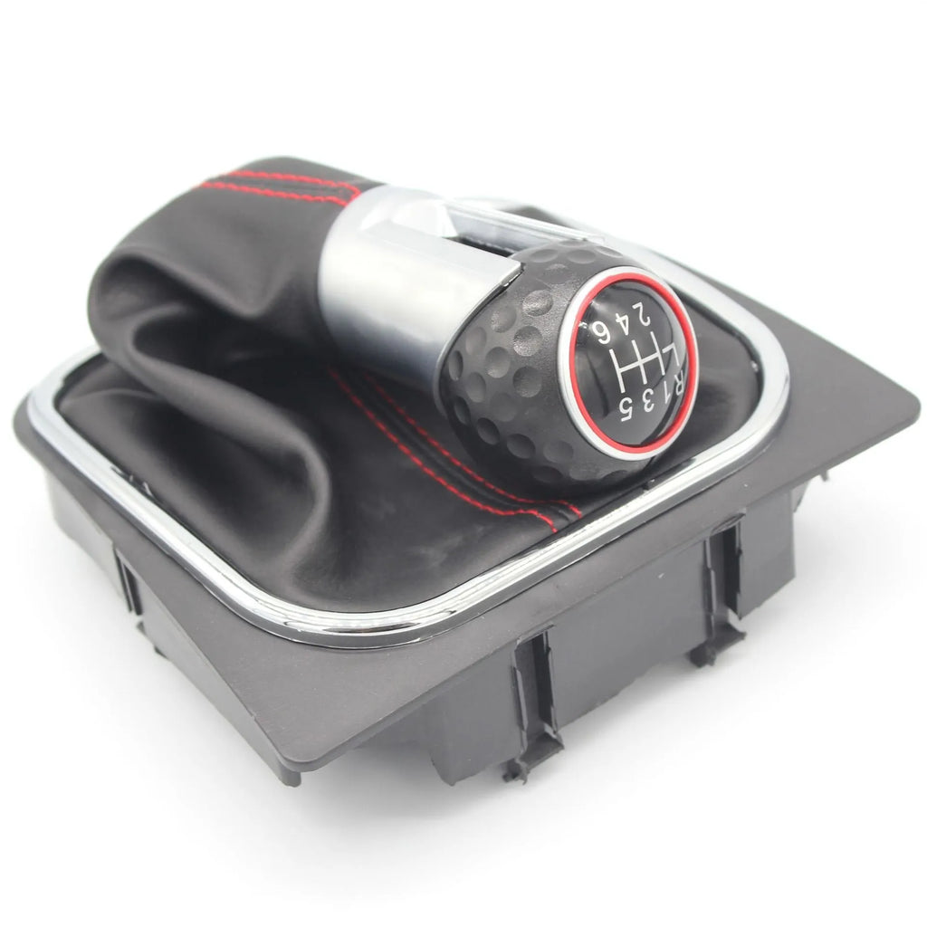 Leather gear shift lever handball and dust boot for Volkswagen Golf models.