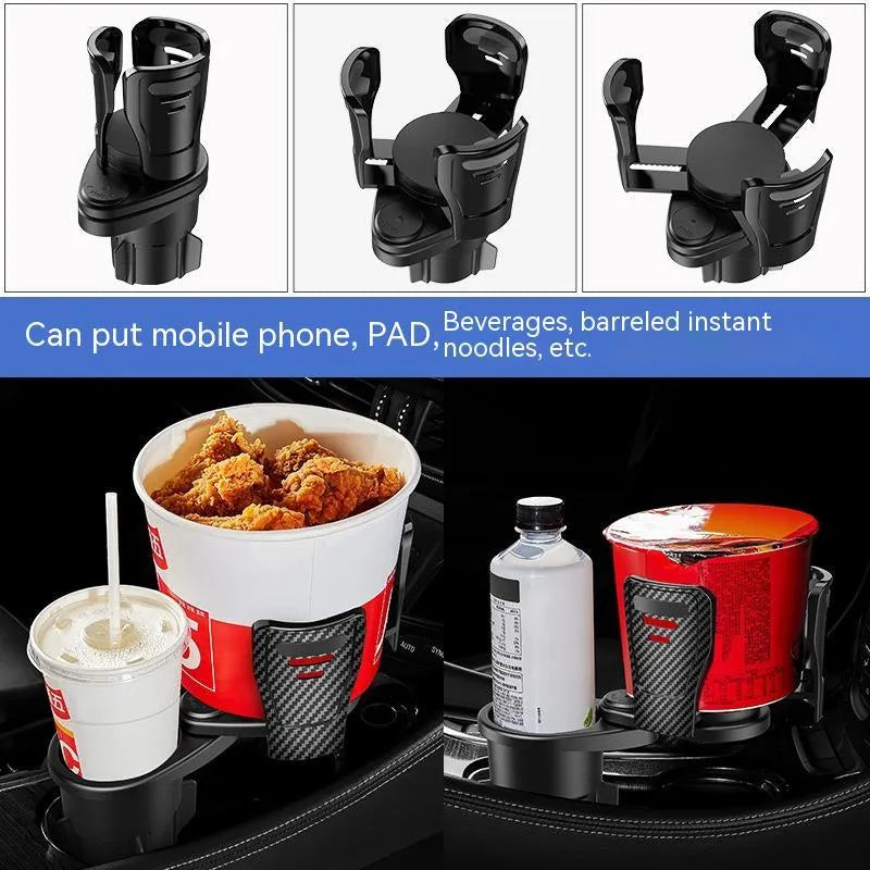 Car cup holder modification kit in ABS plastic with carbon fibre or matte finish options