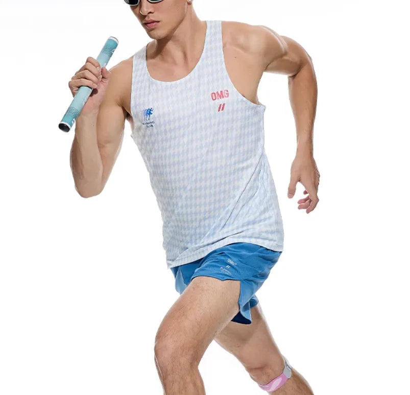 Close-up of black four-point stretch running shorts showing laser stitching detail on spandex fabric.