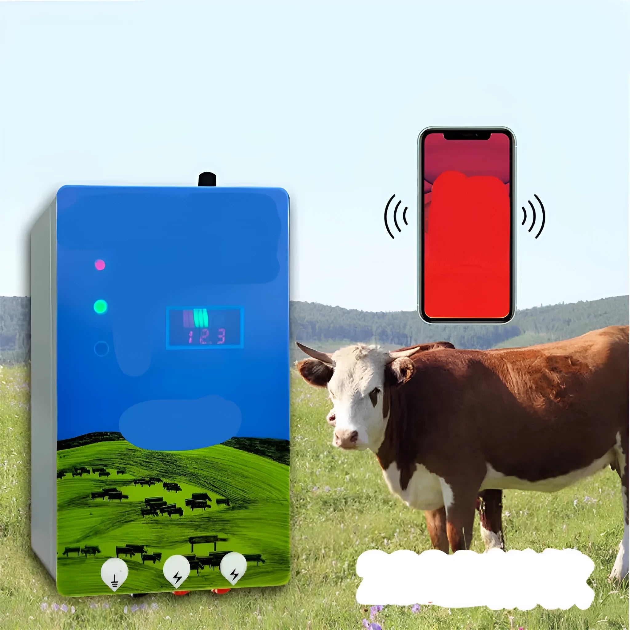Green pasture electric fence energiser host unit with high voltage pulse technology for livestock control systems