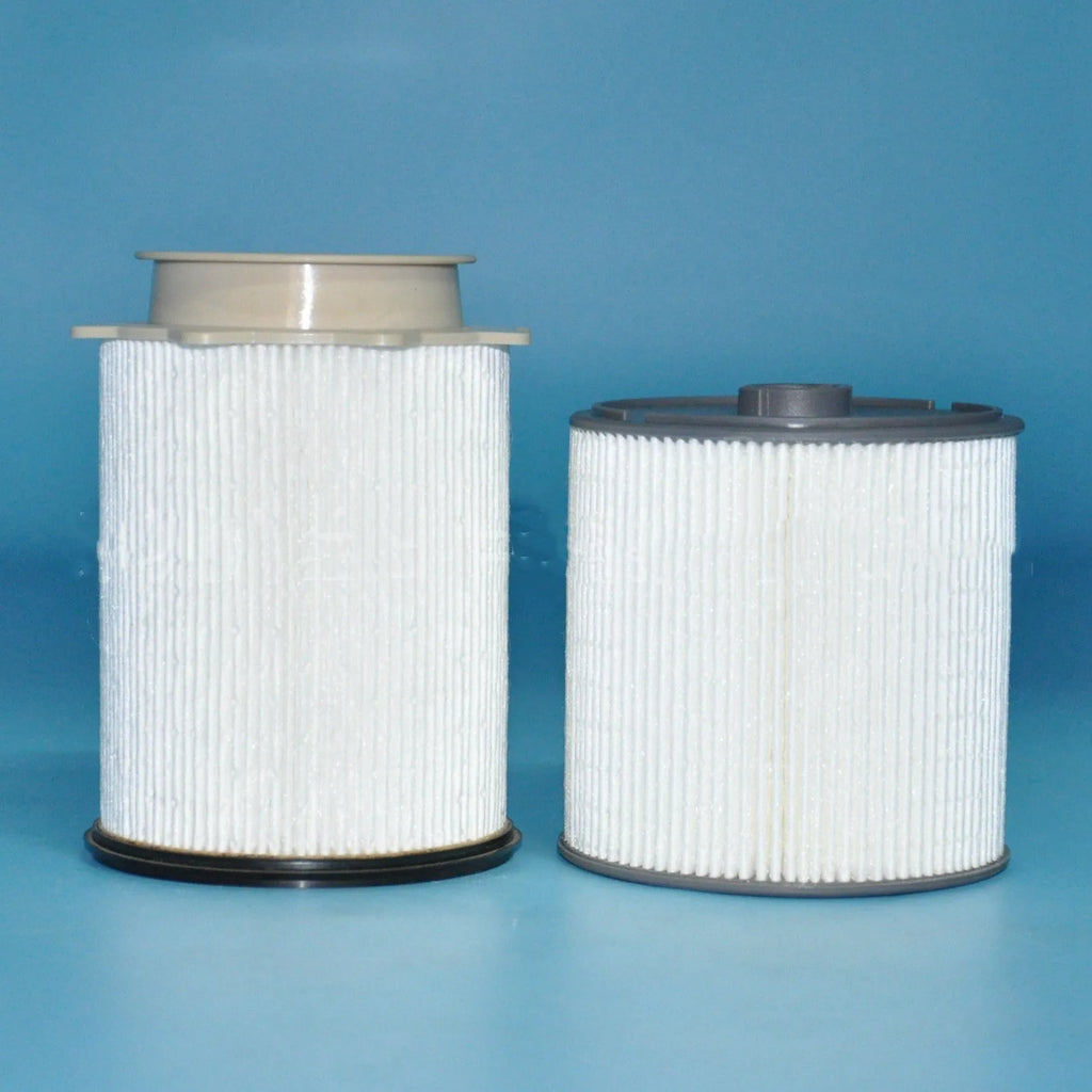 RAM 1500-5500 fuel filter kit showing white diesel filter and oil-water separator element