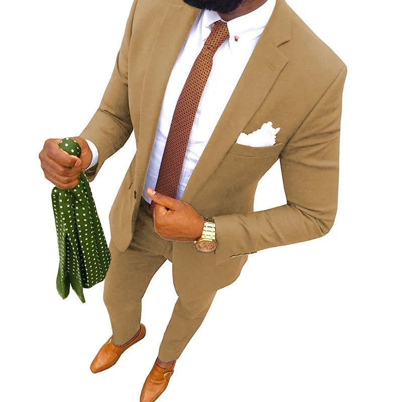 Men's cotton banquet suit jacket and trousers in a choice of multiple colours.