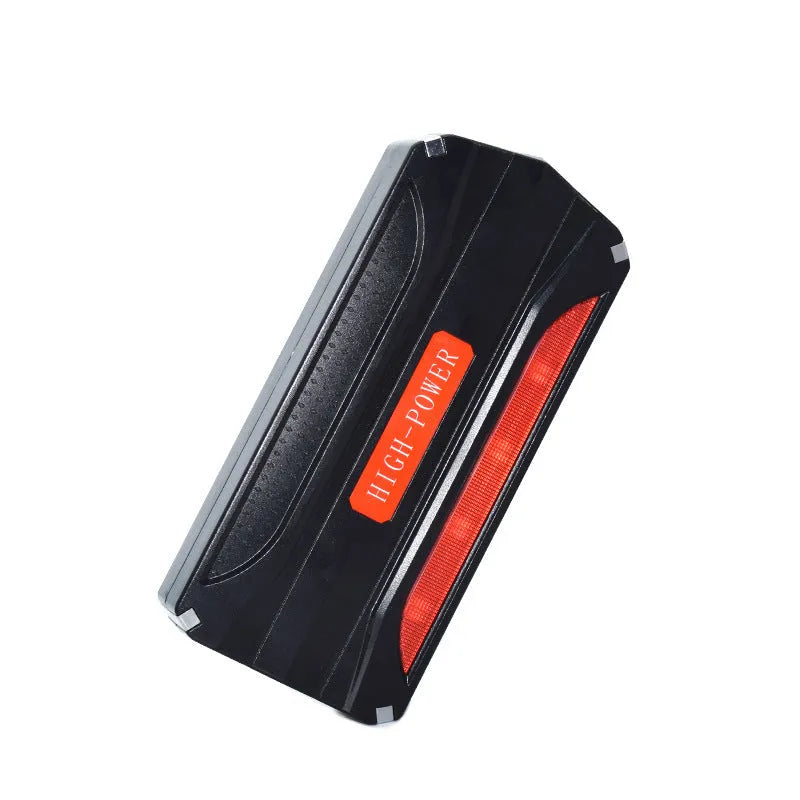 Black and red portable vehicle jump starter with 7800mAh battery capacity for emergency car starting