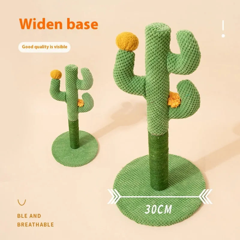 Cactus design cat scratch board climbing pole with sisal scratching surface