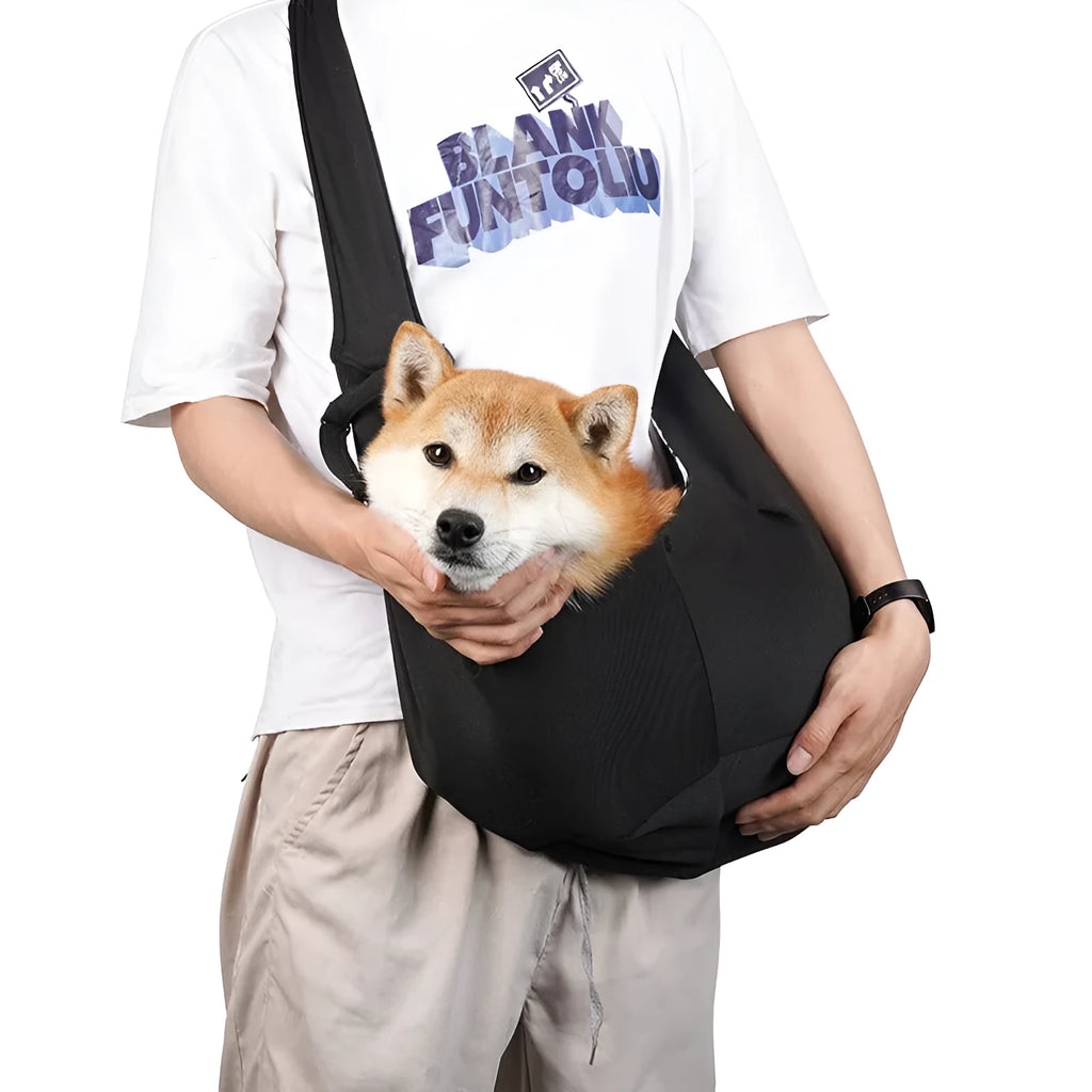 Soft polyester dog carrier bag with adjustable shoulder strap for pets under 7.5kg