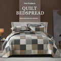Double-sided pure cotton bedspread three-piece set with geometric pattern for 1.8m bed