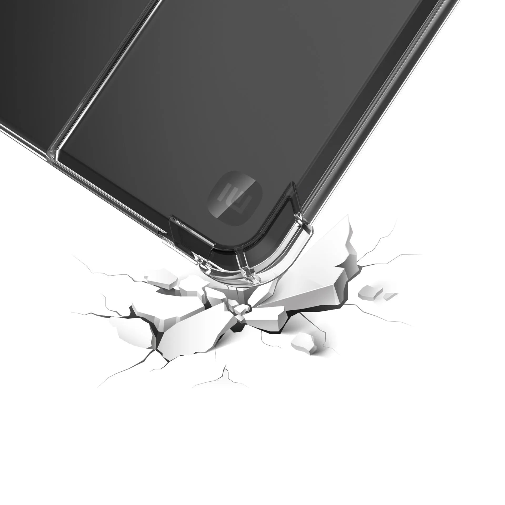 Transparent airbag protective phone case for Xiaomi devices showing shockproof TPU construction