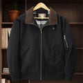 Men's casual washed cotton flight jacket in army green colour