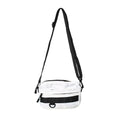 Men's street-style nylon messenger bag in a solid colour with adjustable crossbody strap.