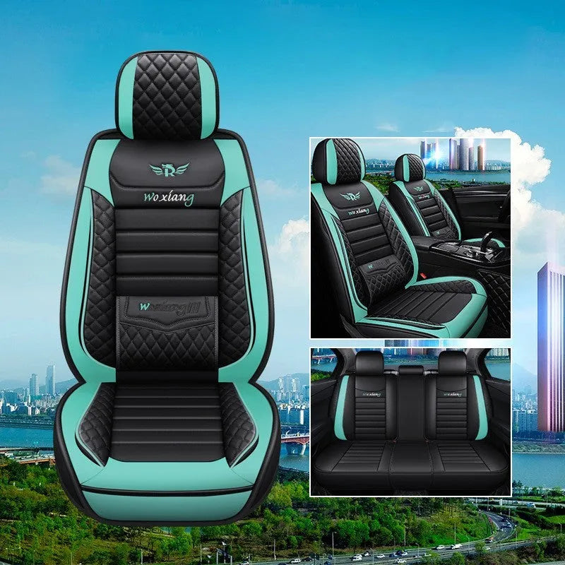 Five-seasons universal car seat cushion with high elastic sponge filler in a red colour.