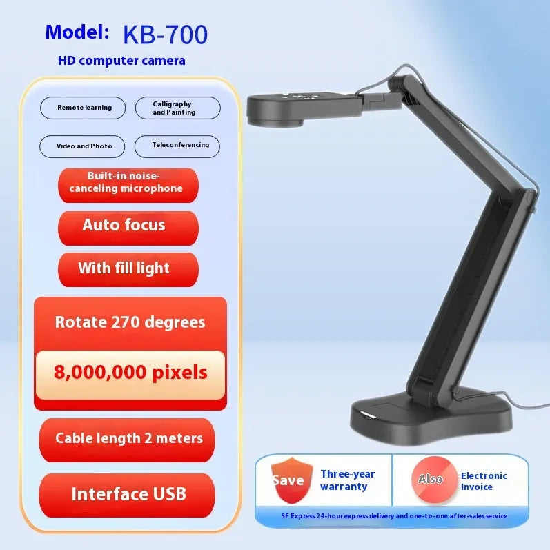 Autofocus USB webcam with microphone for computer video calls and live streaming