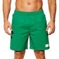 Men's nylon sports shorts in solid colours with straight leg opening and elastic waistband