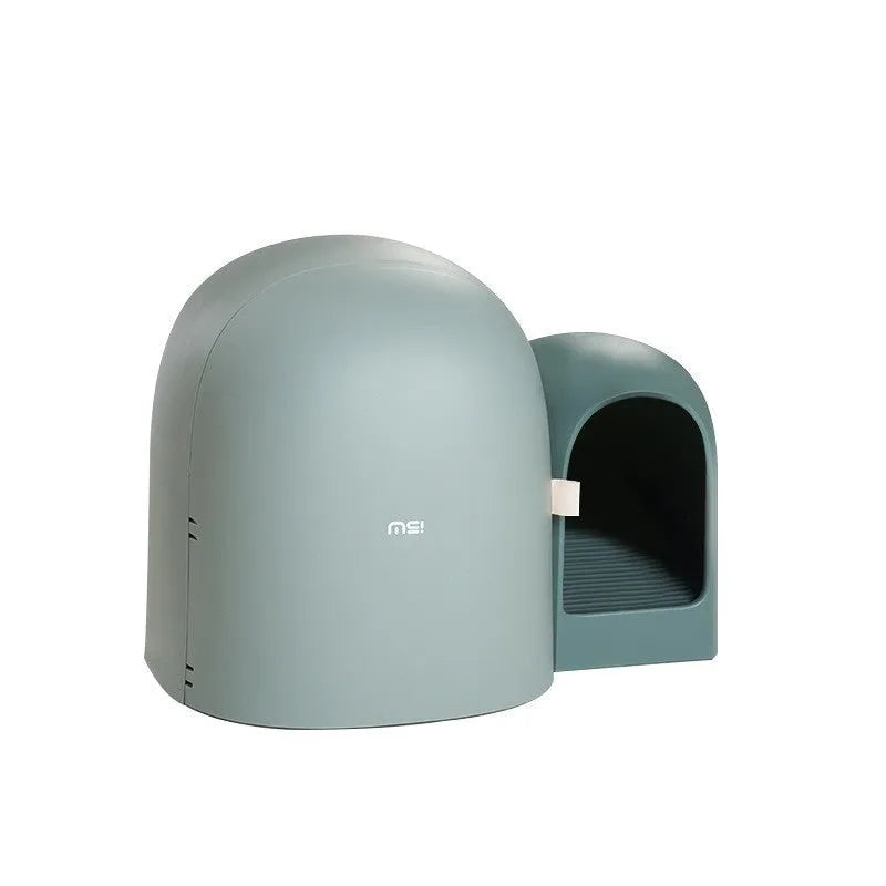 Fully enclosed oversized cat litter box measuring 67.7cm in Aurora White colour