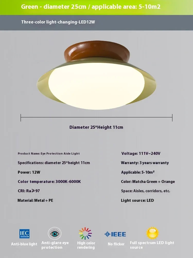 Modern flying saucer shaped ceiling lamp in cream style with minimalist design