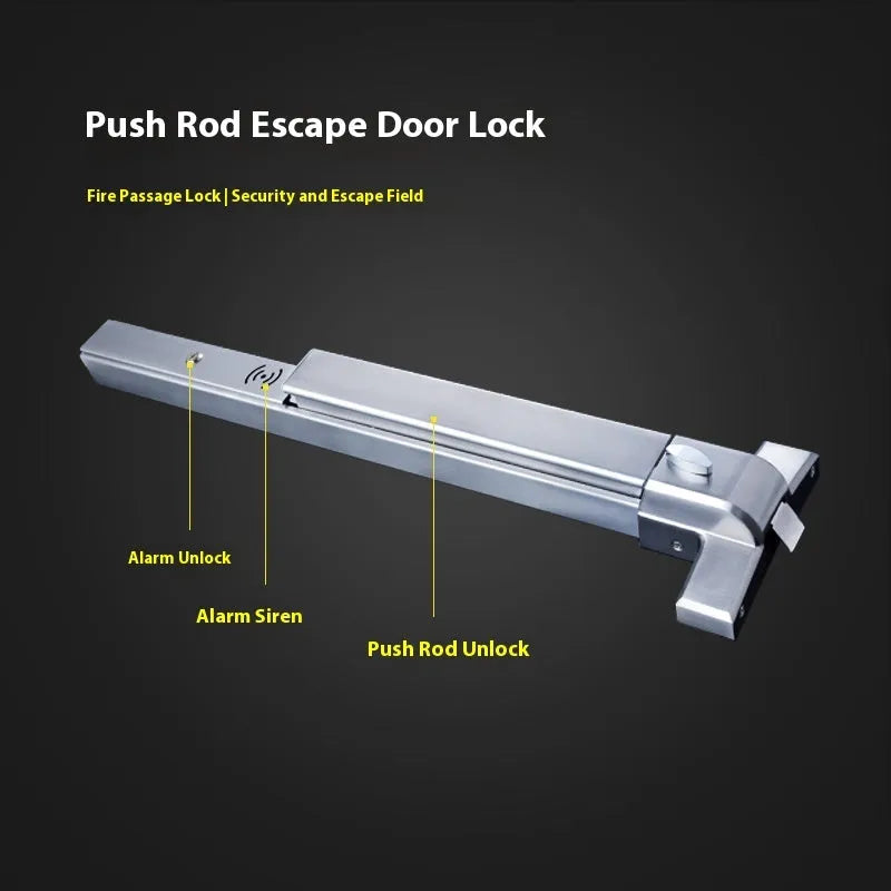 Stainless steel fireproof push lock with external handle for 65cm single doors