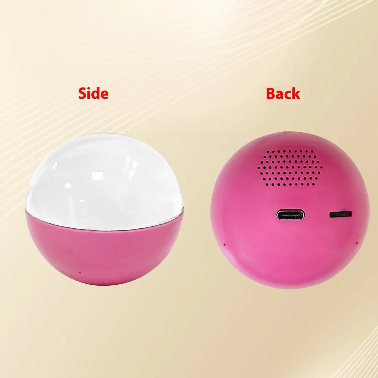 Compact electronic ball video player with round screen and wheel control in multiple colour options