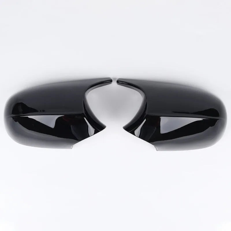 Pair of black ABS plastic rearview mirror shells for BMW E90 3 Series replacement