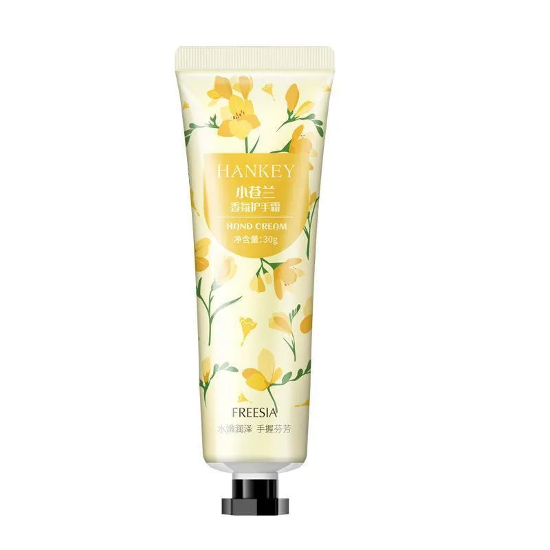 30g tube of fruit-scented hand cream for dry hands with multiple scent options